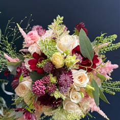 Champagne and Burgundy Bridal Bouquet