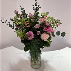 All pink Vase Arrangement workshop