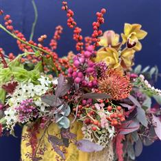 Autumn Floral Pumpkin Arrangement