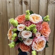 Peach and Apricot Rose Bridal Bouquet