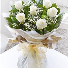 Six White Roses